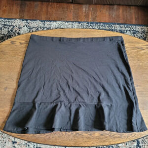 Fashion Bug Black Stretch Ruffle Hem Skirt Size Women's 22/24W